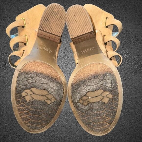 CARLOS by Carlos Santana Size 10M JoJo Tan Brown Suede Sandal Strap 4inch heel - Picture 6 of 8